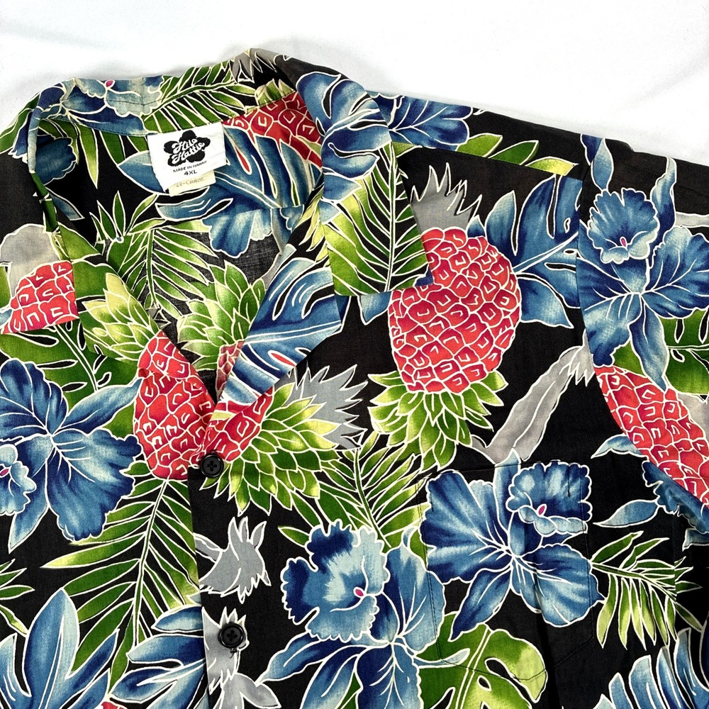 Vintage Mens Hilo Hattie Hawaiian Shirt Size 4XL Made In Hawaii Floral (Read)